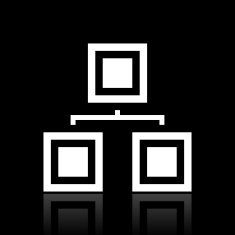 Organization Chart icon on a black background N3