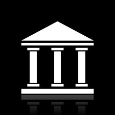 Bank icon on a black background N10