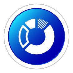 Donut Chart icon on a round button N38