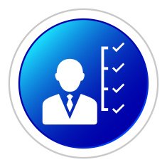 Businessman icon on a round button N75