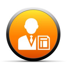 Businessman icon on a round button N78