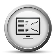 Computer Monitor icon on a silver button N4