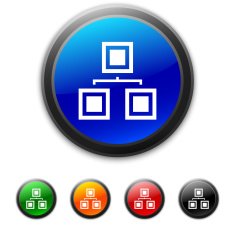 Organization Chart icon on round buttons N3 free image download