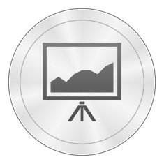 Projector Screen icon on a round button N3