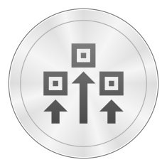 Logistics icon on a round button N22