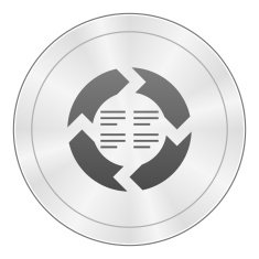 Chevron Chart icon on a round button N43