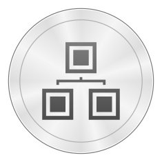 Organization Chart icon on a round button N12