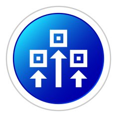 Logistics icon on a round button N23