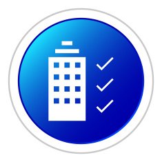 Office Building icon on a round button N30