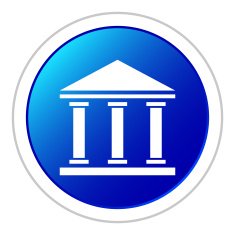 Bank icon on a round button N39