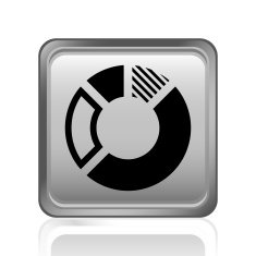 Donut Chart icon on a square button N17