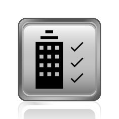 Office Building icon on a square button N14
