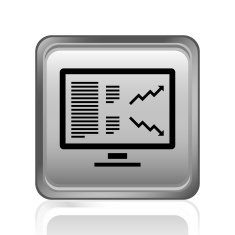 Computer Monitor icon on a square button N15