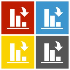 Bar Graph icon on square buttons N27