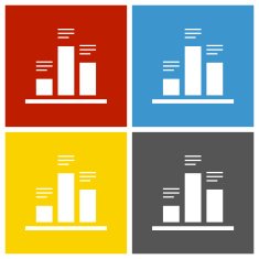 Bar Graph icon on square buttons N28