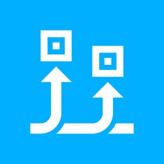 Conveyor icon on a blue background N2
