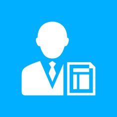 Businessman icon on a blue background N13