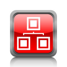 Organization Chart icon on a square button N6