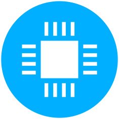 Computer Chip icon on a round button N5
