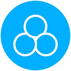 Venn Diagram icon on a round button N23