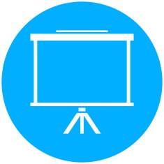 Projector Screen icon on a round button N10
