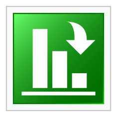 Bar Graph icon on a square button N47