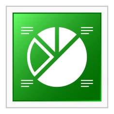 Pie Chart icon on a square button N18