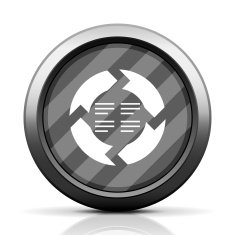 Chevron Chart icon on a round button N47