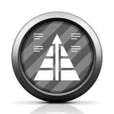 Pyramid icon on a round button N20