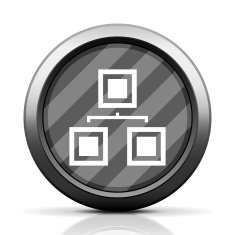 Organization Chart icon on a round button N16
