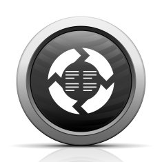 Chevron Chart icon on a round button N48