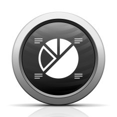 Pie Chart icon on a round button N36