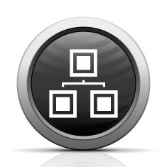 Organization Chart icon on a round button N17
