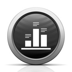 Bar Graph icon on a round button N99