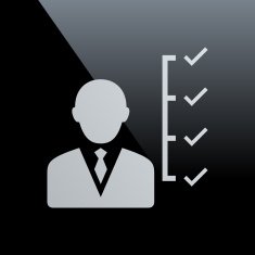 Businessman icon on a black background N21