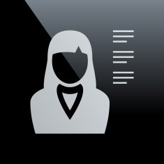 Businesswoman icon on a black background N7