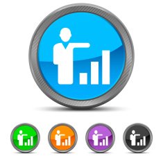 Businessman icon on circle buttons N23