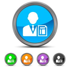 Businessman icon on circle buttons N24
