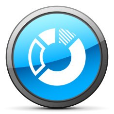 Donut Chart icon on a round button N45