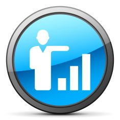 Businessman icon on a round button N107