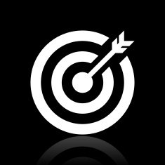 Target icon on a black background N10