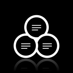 Venn Diagram icon on a black background N6