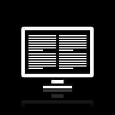 Computer Monitor icon on a black background N11