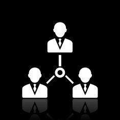 Leadership icon on a black background