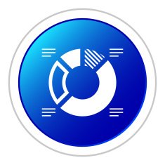 Donut Chart icon on a round button N46