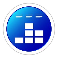 Bar Graph icon on a round button N106