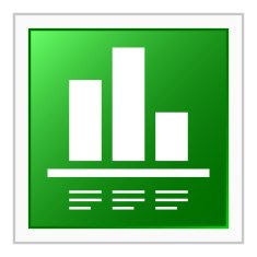 Bar Graph icon on a square button N49
