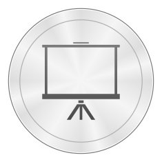 Projector Screen icon on a round button N21