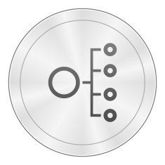 Organization Chart icon on a round button N21