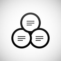 Venn Diagram icon on a white background N18